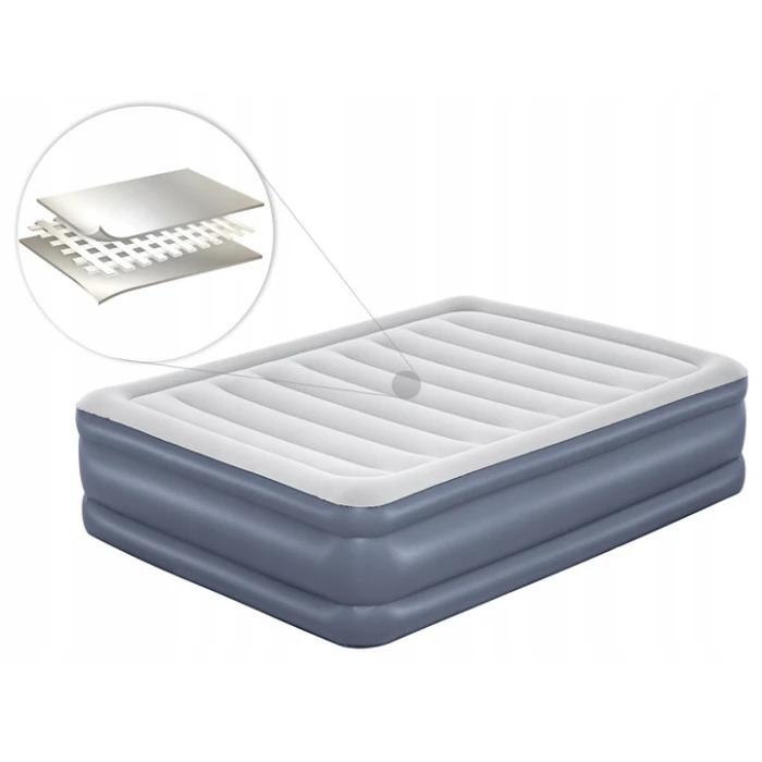 Матрац надувний Bestway 6713I з насосом 203 x 152 x 51 см, сірий