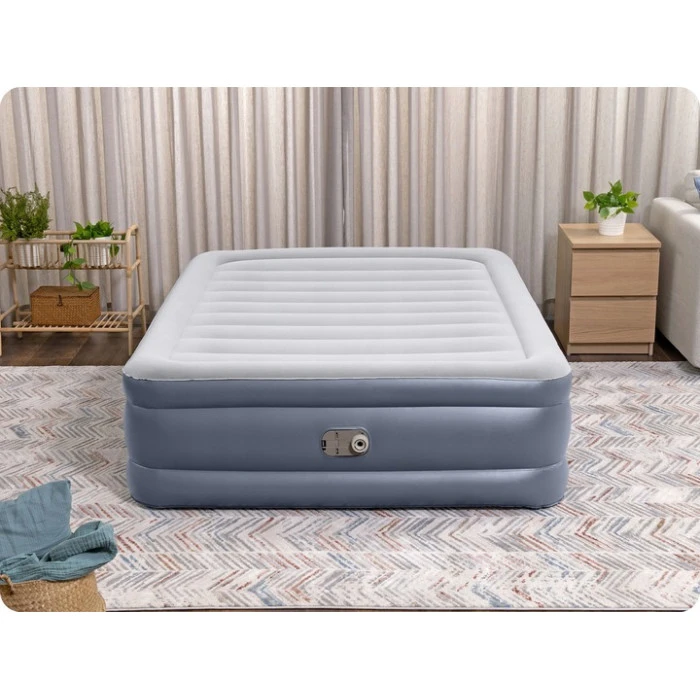 Матрац надувний Bestway 6713I з насосом 203 x 152 x 51 см, сірий