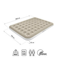 Матрац надувний двомісний NILS CAMP NC2803 203 х 152 х 22 см, бежевий