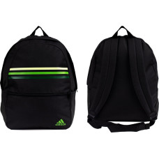 Школьный городской спортивный рюкзак Adidas Classic Horizontal 3-Stripes черно-зеленый HY0743