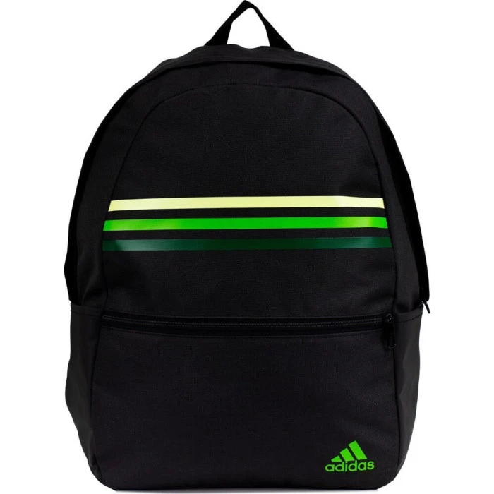 Шкільний міський спортивний рюкзак Adidas Classic Horizontal 3-Stripes чорно-зелений HY0743