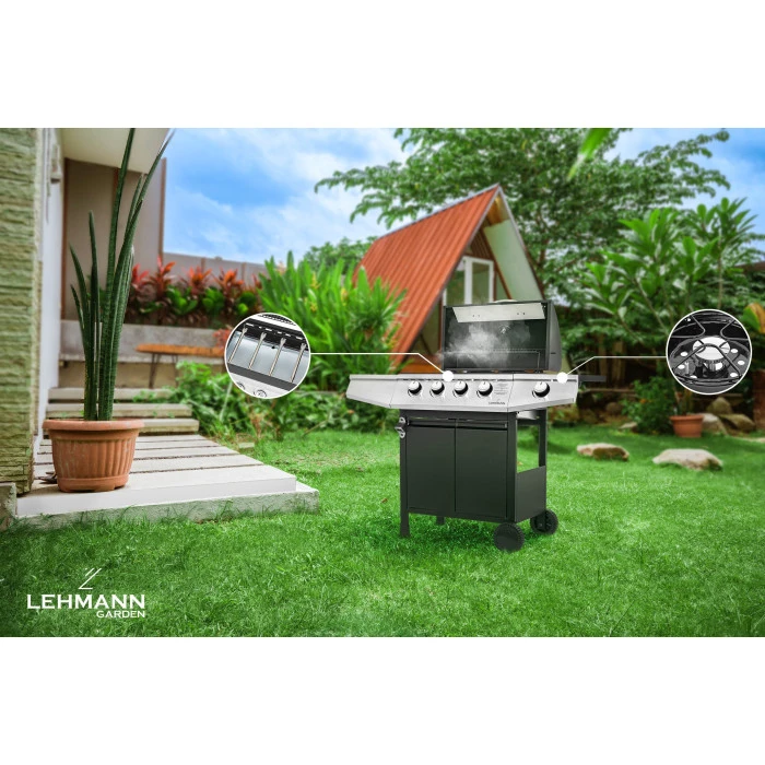 Газовый садовый гриль Lehmann Ohio 9,3 кВт 33,5 см x 61 см