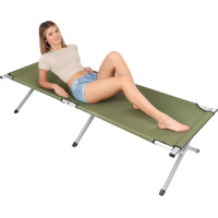 Лежак розкладний з чохлом Enero, зелений
