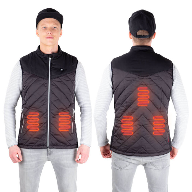 Мужской жилет с подогревом inSPORTline WARMhim - черный/XXL
