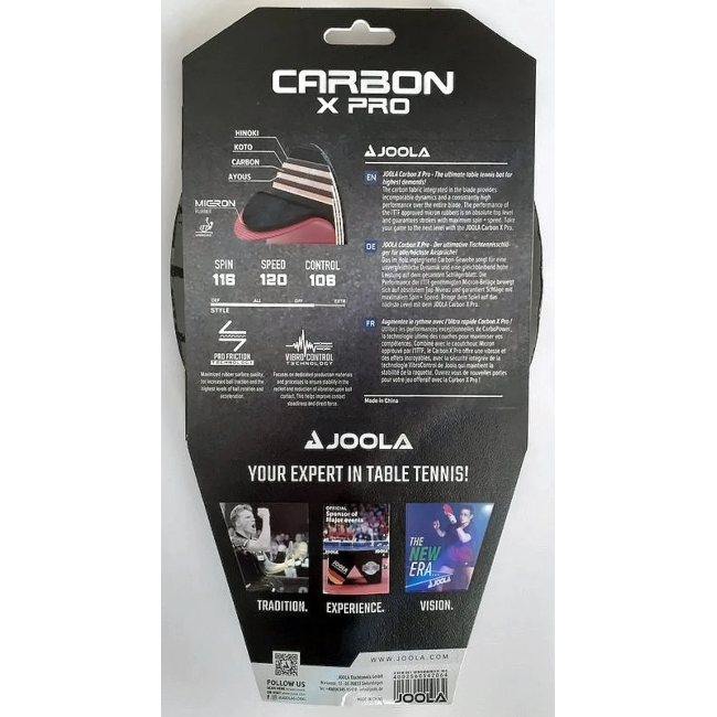 Ракетка для настільного тенісу Joola Carbon X Pro, чорно-червона