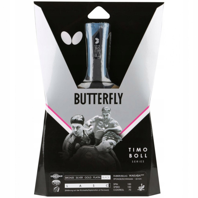 Ракетка для настольного тенниса BUTTERFLY Timo Boll Black, черно-красная.