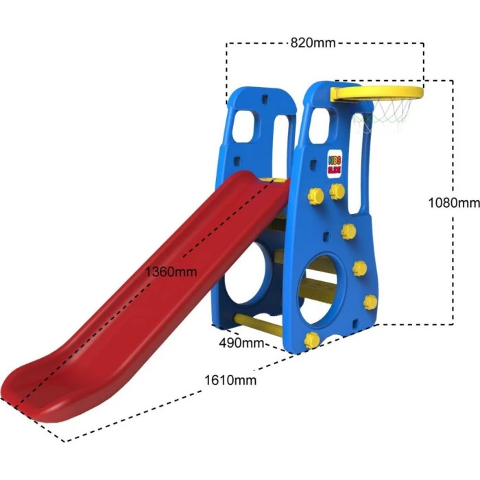 Дитяча гірка 3в1 Ramiz ZOG.TB-201A, 128 x 161 x 124 см - різнокольорова