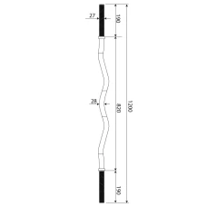 Гриф для штанги W-подібний 120 см + затискачі K-Sport
