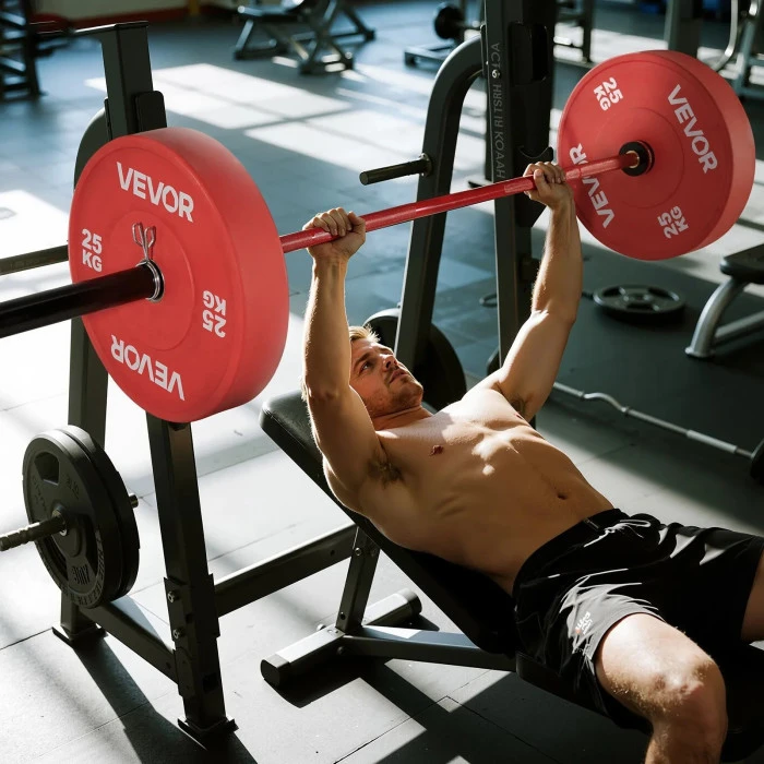 Гриф гантельний VEVOR 453,59 кг, червоний