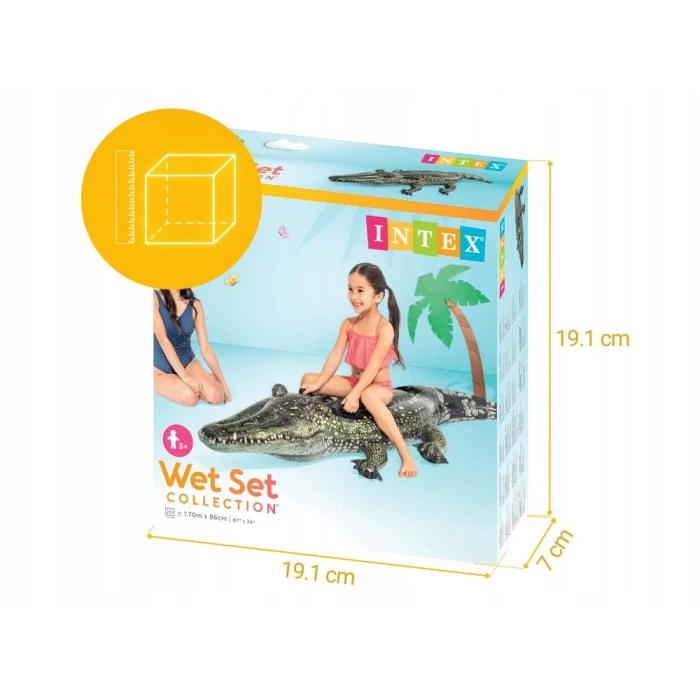 Пліт надувний для плавання INTEX 57551 Алігатор, 170 x 86 см