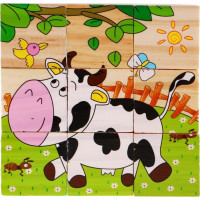 Детские деревянные кубики 18м+ Животные ZKL.ZRP-02