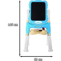 Большая двухсторонняя доска для детей 3+ Голубая + Магнитные меловые доски Аксессуары