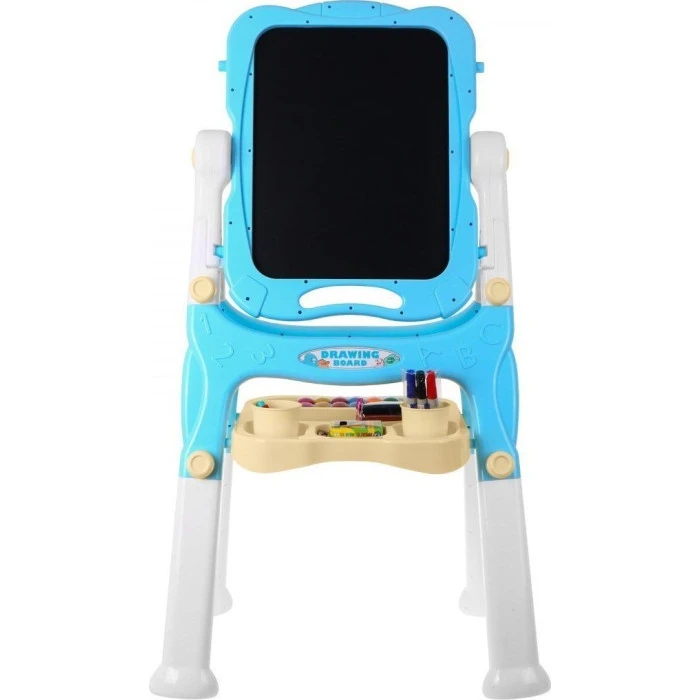 Велика двостороння дошка для дітей 3+ Блакитна + Магнітні крейдяні дошки + Аксесуари