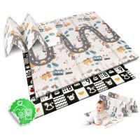 Килимок розкладний дитячий 200 x 150 x 1 см Nukido NK-340 Потяг-Цифри