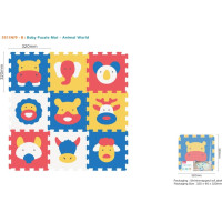 Коврик с 9 Пазлами Животных для детей 10м+