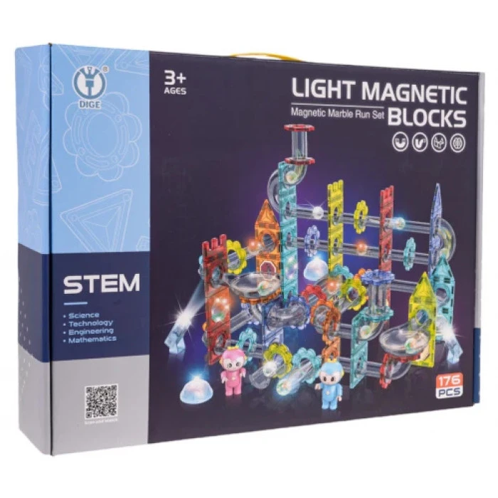 Детский конструктор магнитный Luminous Ball Magnetic Bricks 176 эл.
