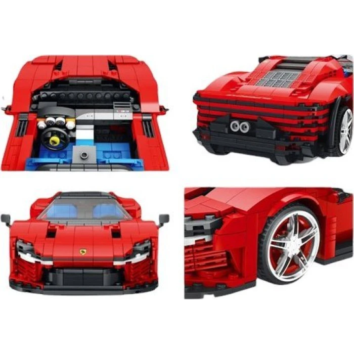 Детский конструктор Спортивный автомобиль SP3 Красный 1168 эл.