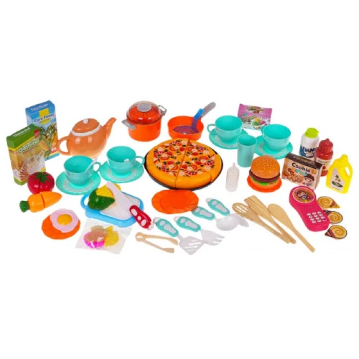 Детская кухня со светом и звуком 65 шт. Красный