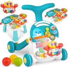 Каталка 3-в-1 интерактивная Ricokids бело-голубая