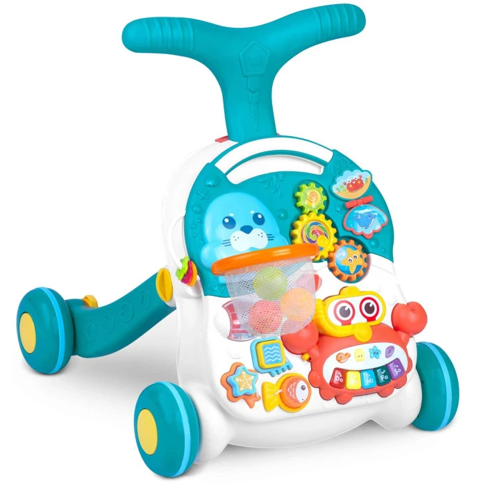 Каталка 3-в-1 интерактивная Ricokids бело-голубая