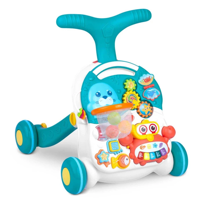 Каталка 3-в-1 интерактивная Ricokids бело-голубая