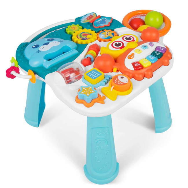 Каталка 3-в-1 интерактивная Ricokids бело-голубая