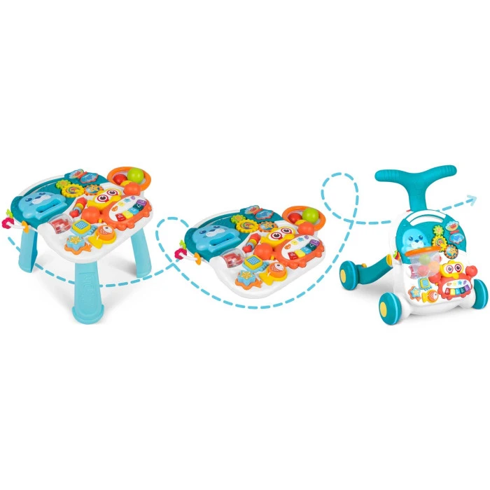 Каталка 3-в-1 интерактивная Ricokids бело-голубая