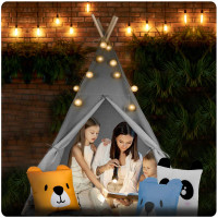 Вигвам детский с фонариками Nukido серый