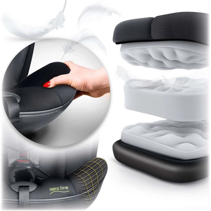 Автокрісло Nukido Aero Line ISOFIX 0-36 кг, чорне