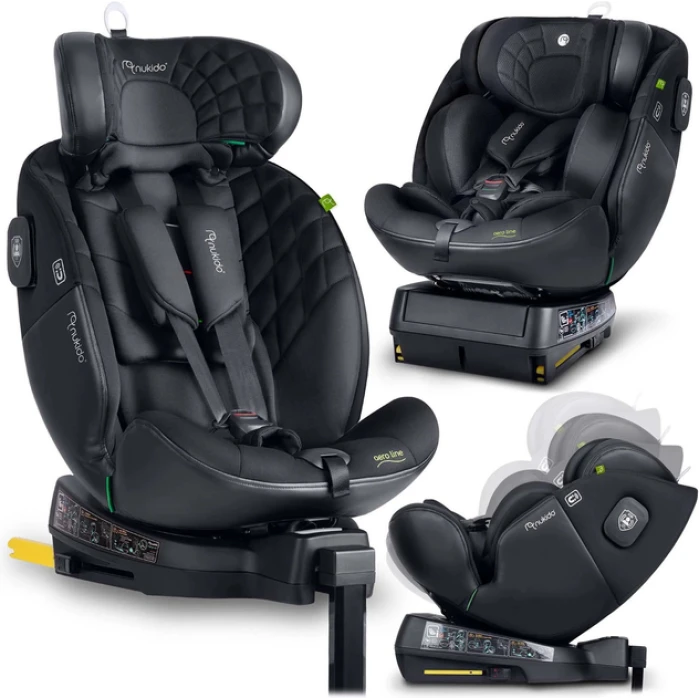 Автокрісло Nukido Aero Line ISOFIX 0-36 кг, чорне