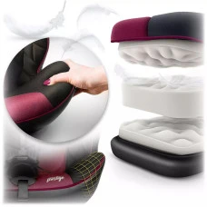 Автокрісло Nukido Prestige Line ISOFIX 0-36 кг, чорно-рожеве