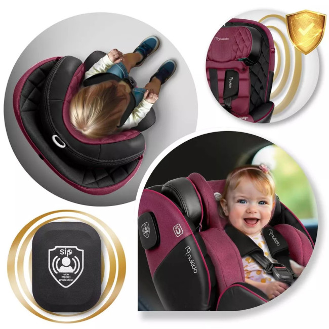 Автокресло Nukido Prestige Line ISOFIX 0-36 кг, черно-розовое.