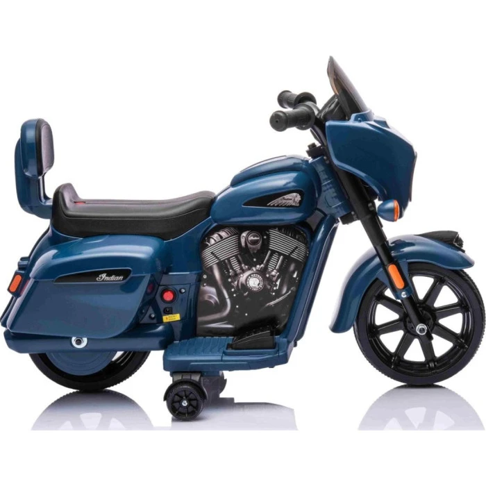 Детский аккумуляторный мотоцикл Chopper INDIAN Синий