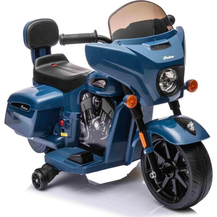 Детский аккумуляторный мотоцикл Chopper INDIAN Синий
