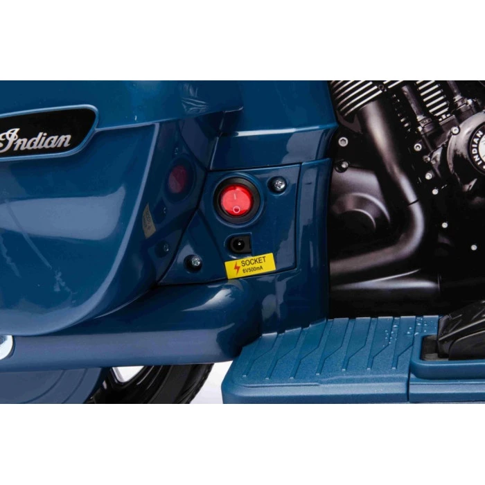 Детский аккумуляторный мотоцикл Chopper INDIAN Синий