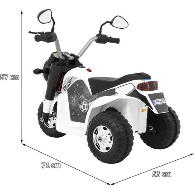 Дитячий акумуляторний мотоцикл RAMIZ MiniBike білий