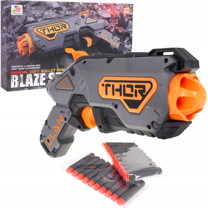 Детский игрушечный пистолет Blaze Storm для детей 8+ 20 безопасных шаров + пружинный механизм Серый ZMI.ZC7150