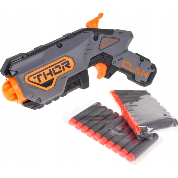 Детский игрушечный пистолет Blaze Storm для детей 8+ 20 безопасных шаров + пружинный механизм Серый ZMI.ZC7150