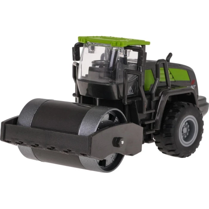Детская игрушечная машинка трактор-каток черно-зеленая ZAU.TN-1254D