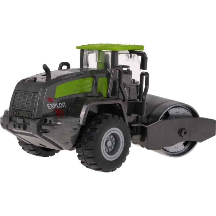 Детская игрушечная машинка трактор-каток черно-зеленая ZAU.TN-1254D