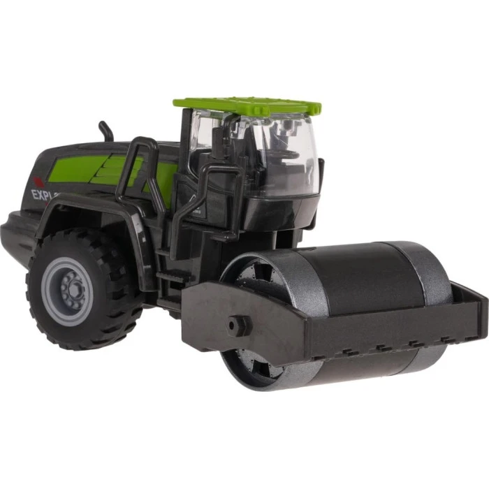 Детская игрушечная машинка трактор-каток черно-зеленая ZAU.TN-1254D