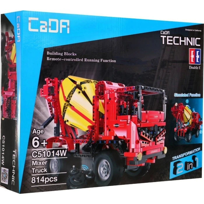 Бетоносмеситель + подъемник 2в1 на дистанционном управлении для детей 6+ Технические блоки CaDA 814 эл