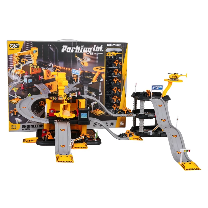 Дитячий іграшковий паркінг Ramiz 666-14 Будівельний майданчик з технікою