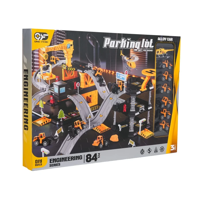 Дитячий іграшковий паркінг Ramiz 666-14 Будівельний майданчик з технікою