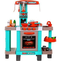 Велика кухня для дітей 3+ Інтерактивні конфорки Світло Звуки + Каструлі + Бутафорська їжа