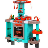 Велика кухня для дітей 3+ Інтерактивні конфорки Світло Звуки + Каструлі + Бутафорська їжа