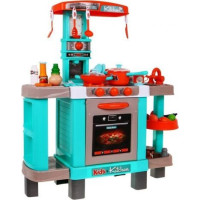 Велика кухня для дітей 3+ Інтерактивні конфорки Світло Звуки + Каструлі + Бутафорська їжа