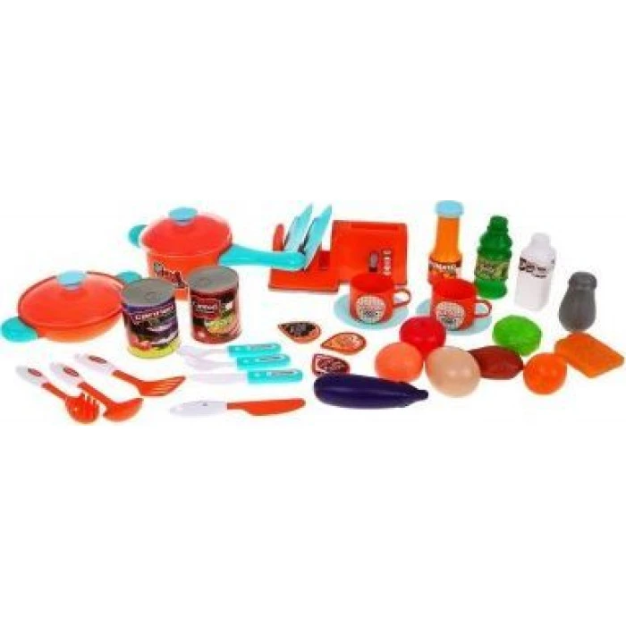 Большая кухня для детей 3+ Интерактивные конфорки Свет Звуки + Кастрюли + Бутафорская еда