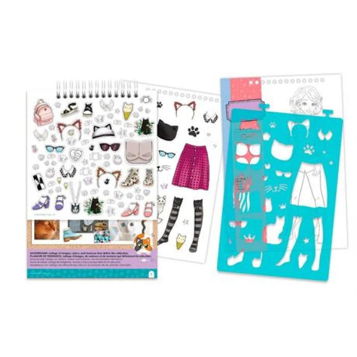 Блокнот с трафаретами Make it Real для модных коллекций Милая кошечка (MR3204)