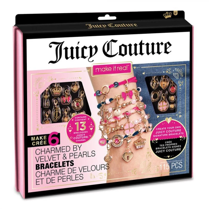 Набор для создания браслетов Make it Real Украшенные бархатами и жемчугом Juicy Couture